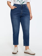 Stretchy High-Rise Cropped Jeans