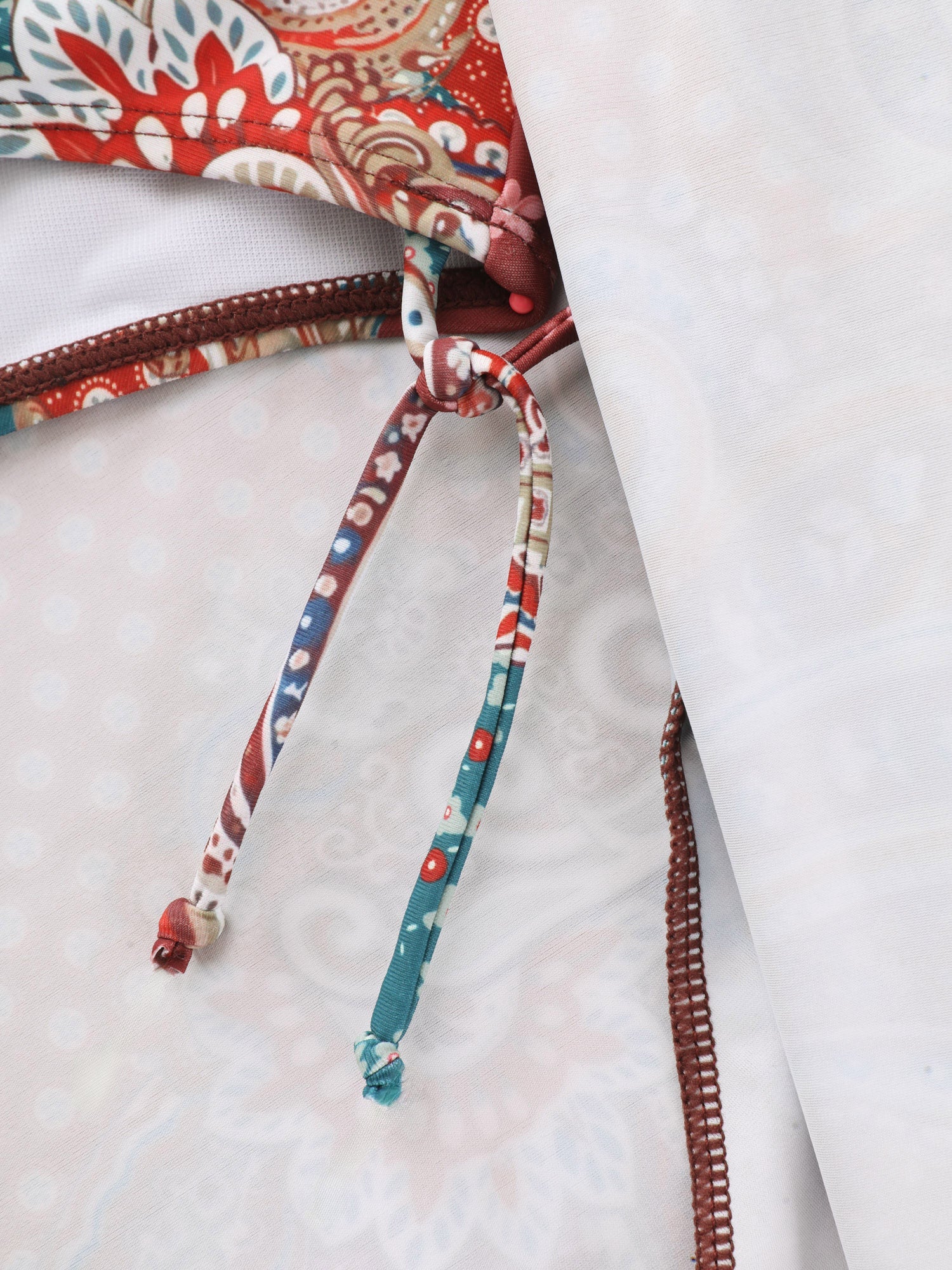 Paisley Print Pockets Swim Dress