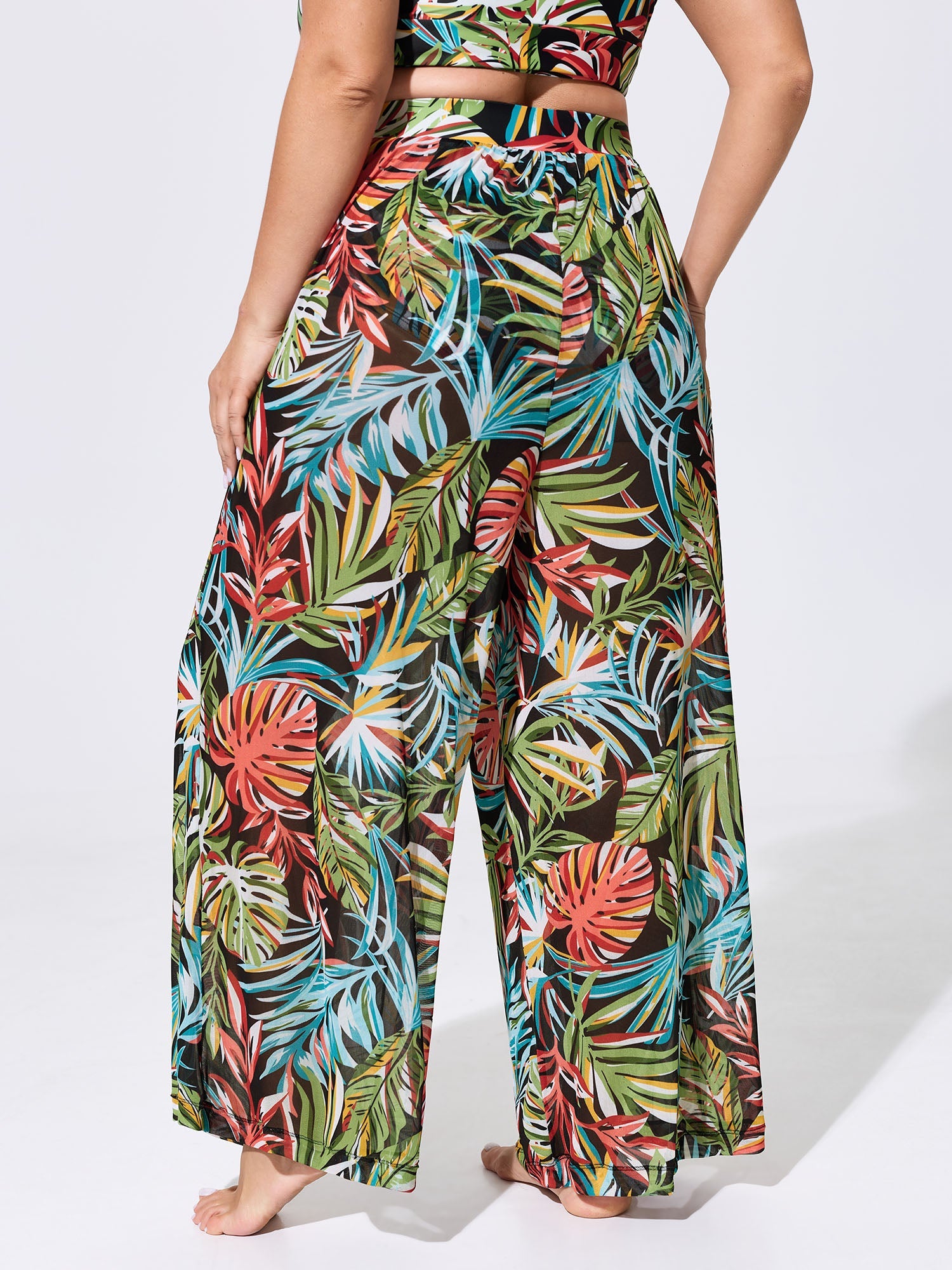 Tropical Vibes Sheer Sarong Set Swim Bottoms