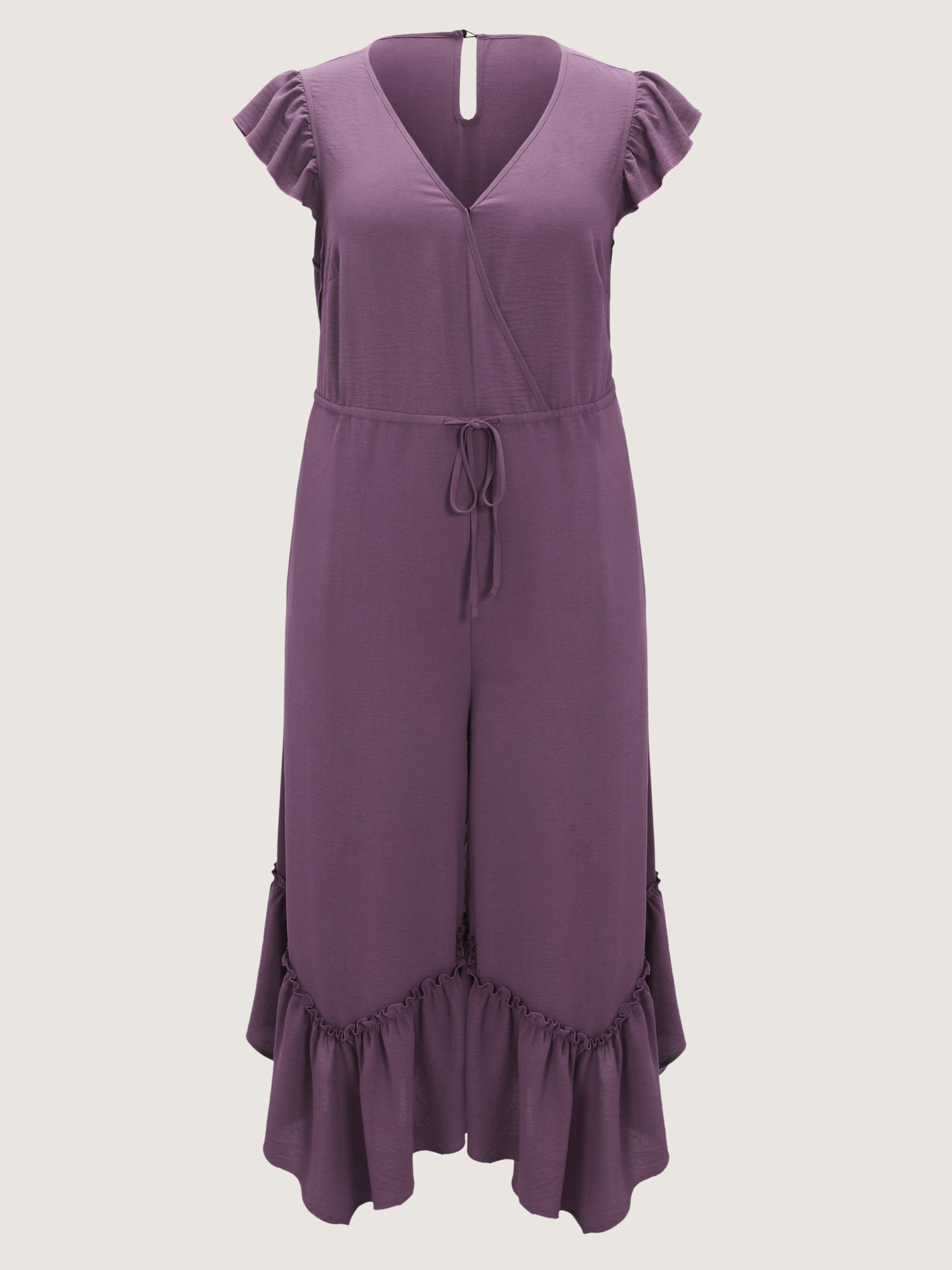 Ruffled Drawstring Waist Flowy Jumpsuit