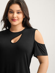 Supersoft Solid Cut-Out Shoulder T-Shirt