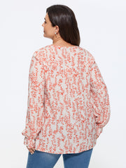 Floral Print Long Sleeve Blouse