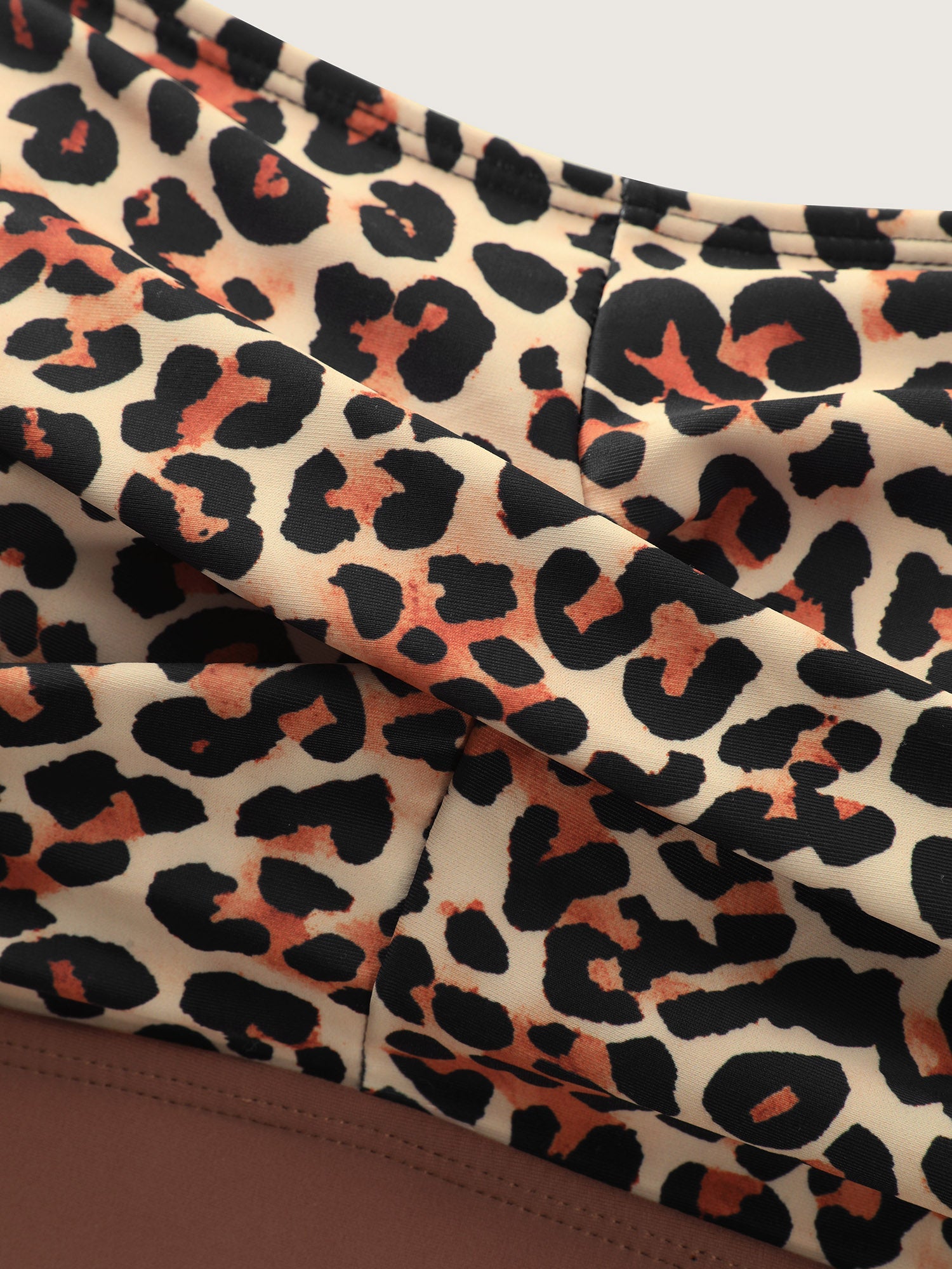 Leopard Print Twist Front Bikini Top