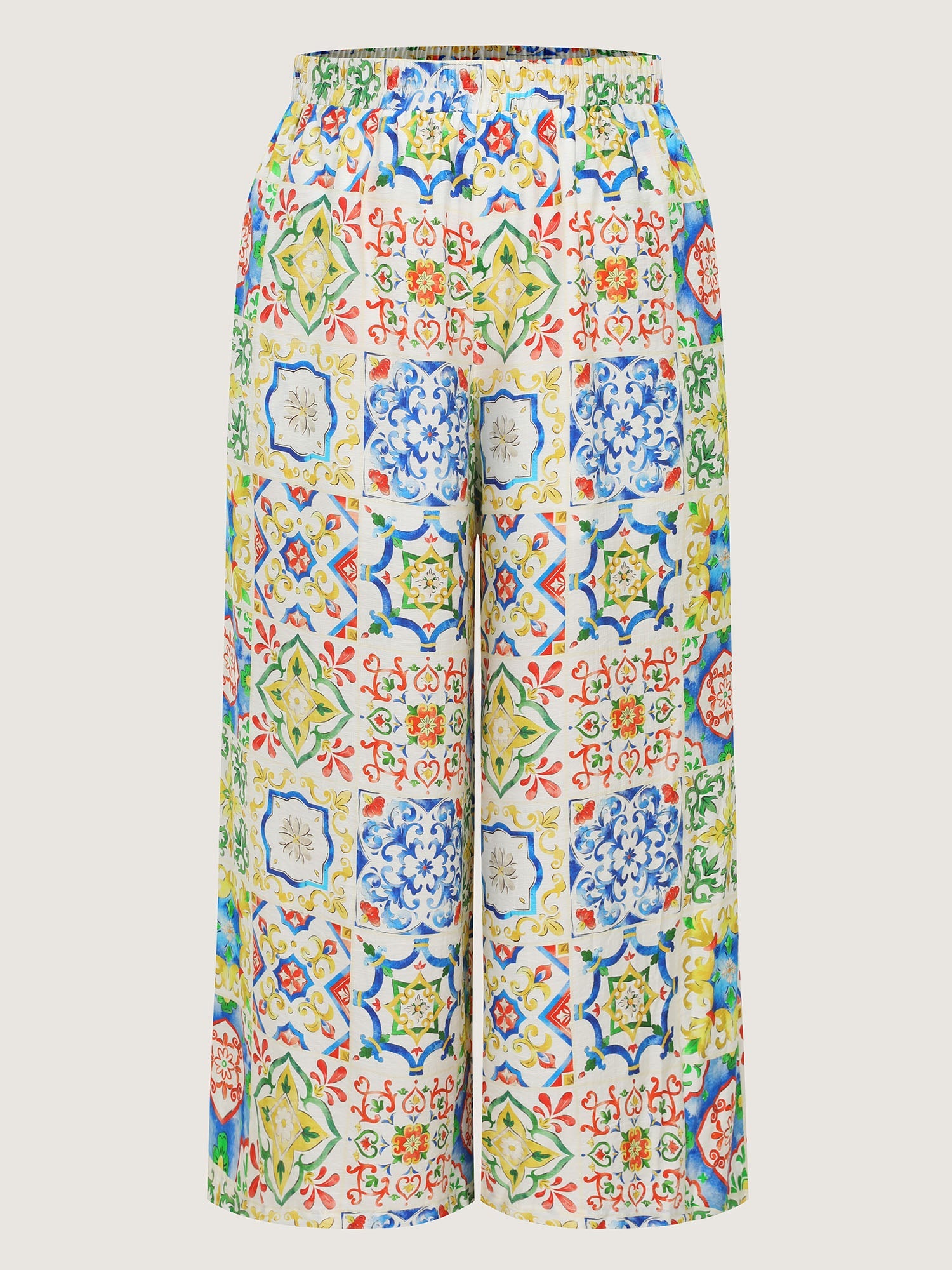 Supersoft Floral Patchwork Print Pockets Pants