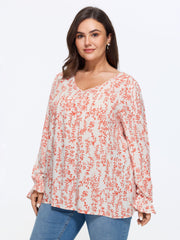 Floral Print Long Sleeve Blouse