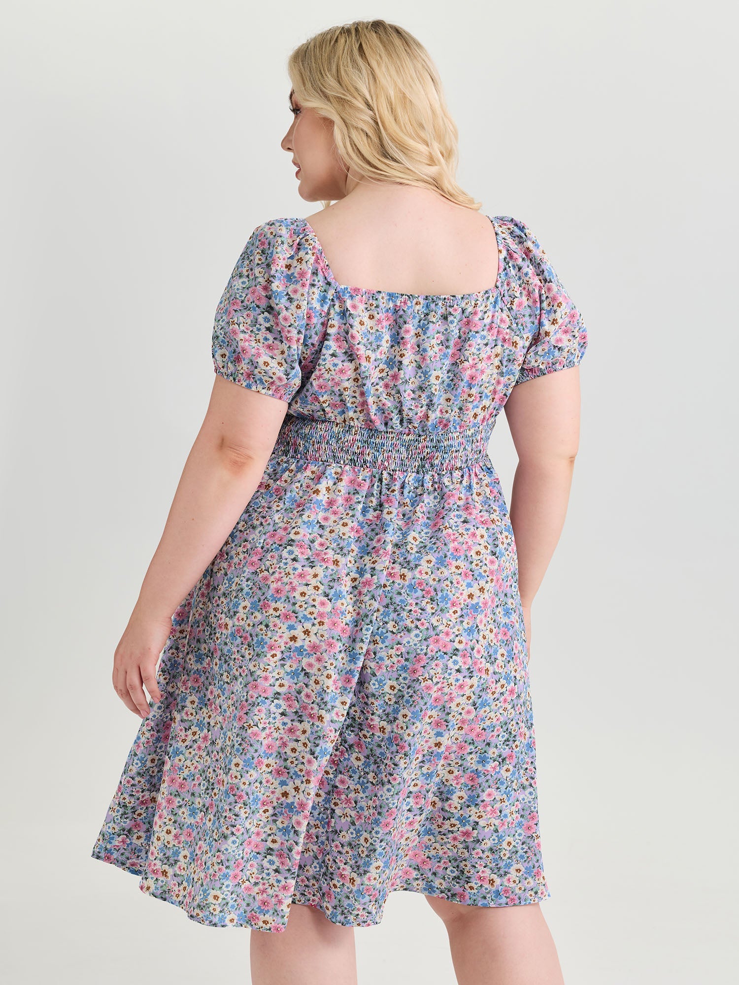 In Bloom Cinched-Waist Midi Dress