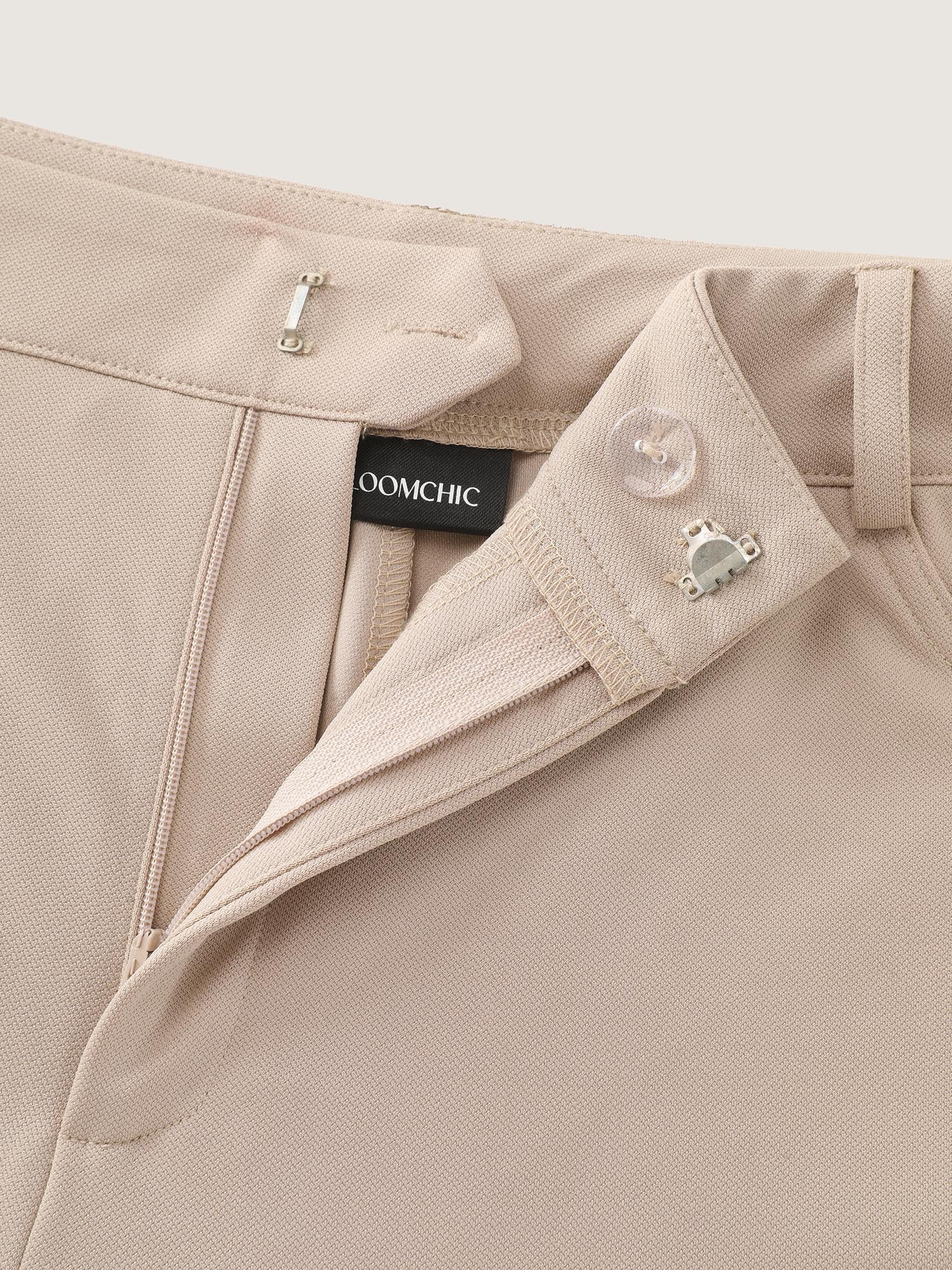 Stretchy Mid-Rise Plain Pants