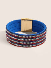 Wide Woven Cubic Zirconia Bracelet