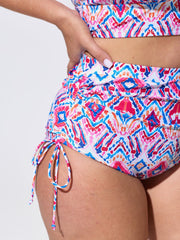 Geometric Print High Waisted Swim Bottoms
