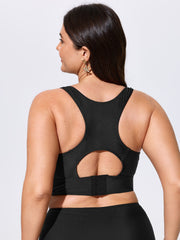 Back Cut-Out Scoop Neckline Swim Top