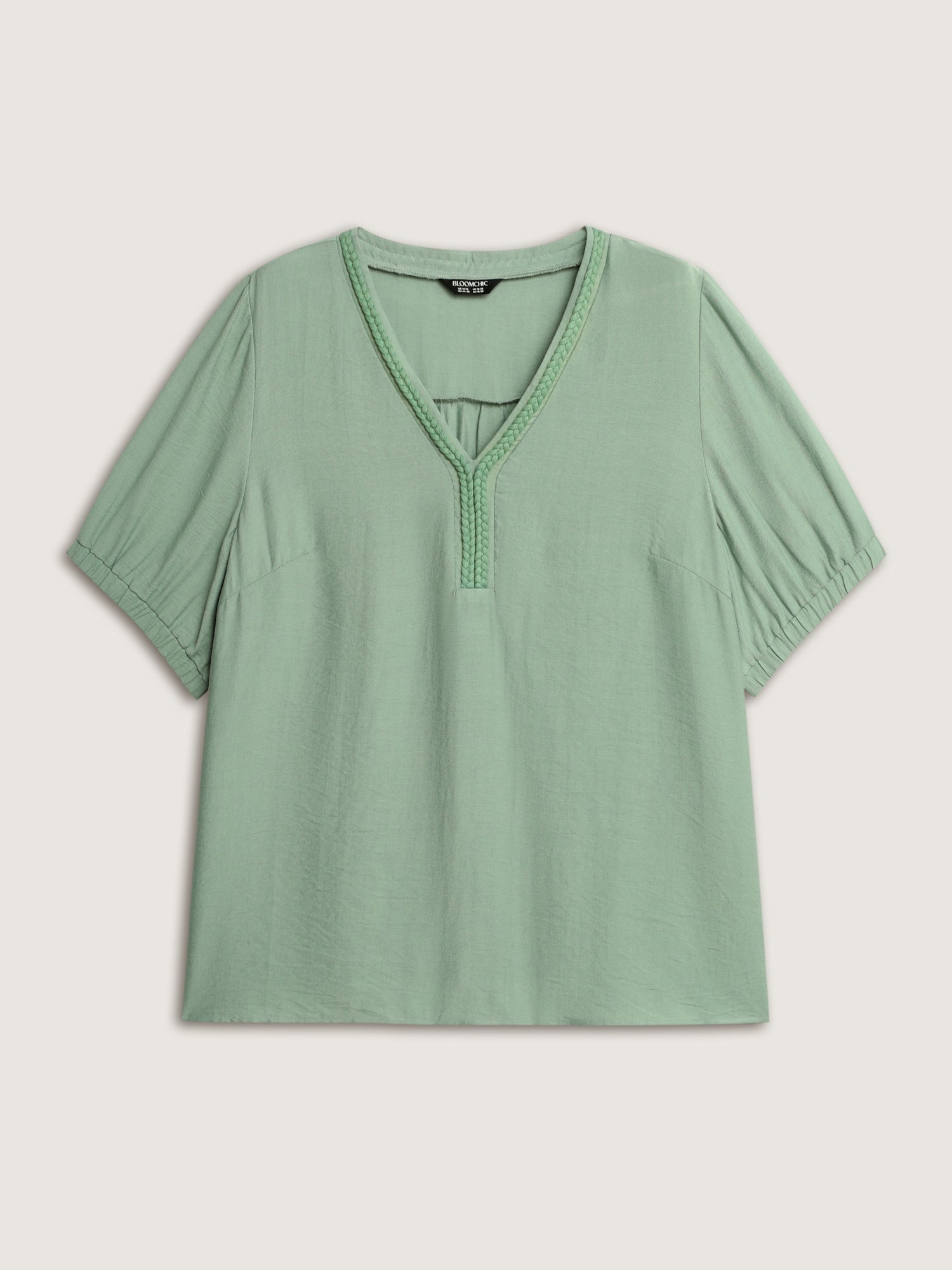 Supersoft Contrast Webbing V-Neck Blouse