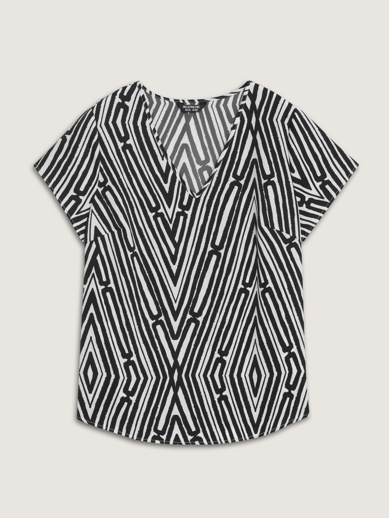 Asymmetrical Stripes Color Contrast Blouse
