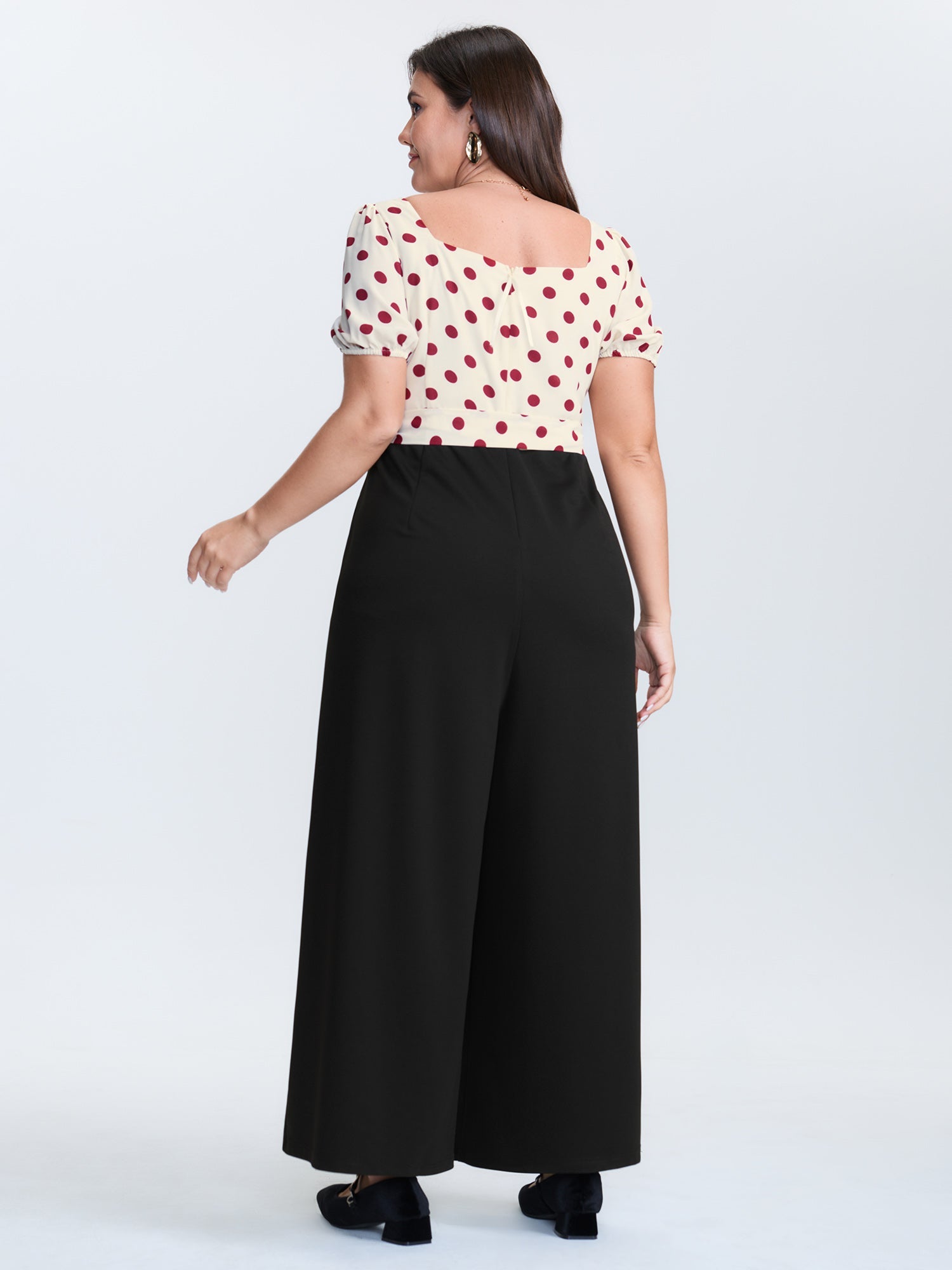 Polka Dots Waist-Tie Jumpsuit