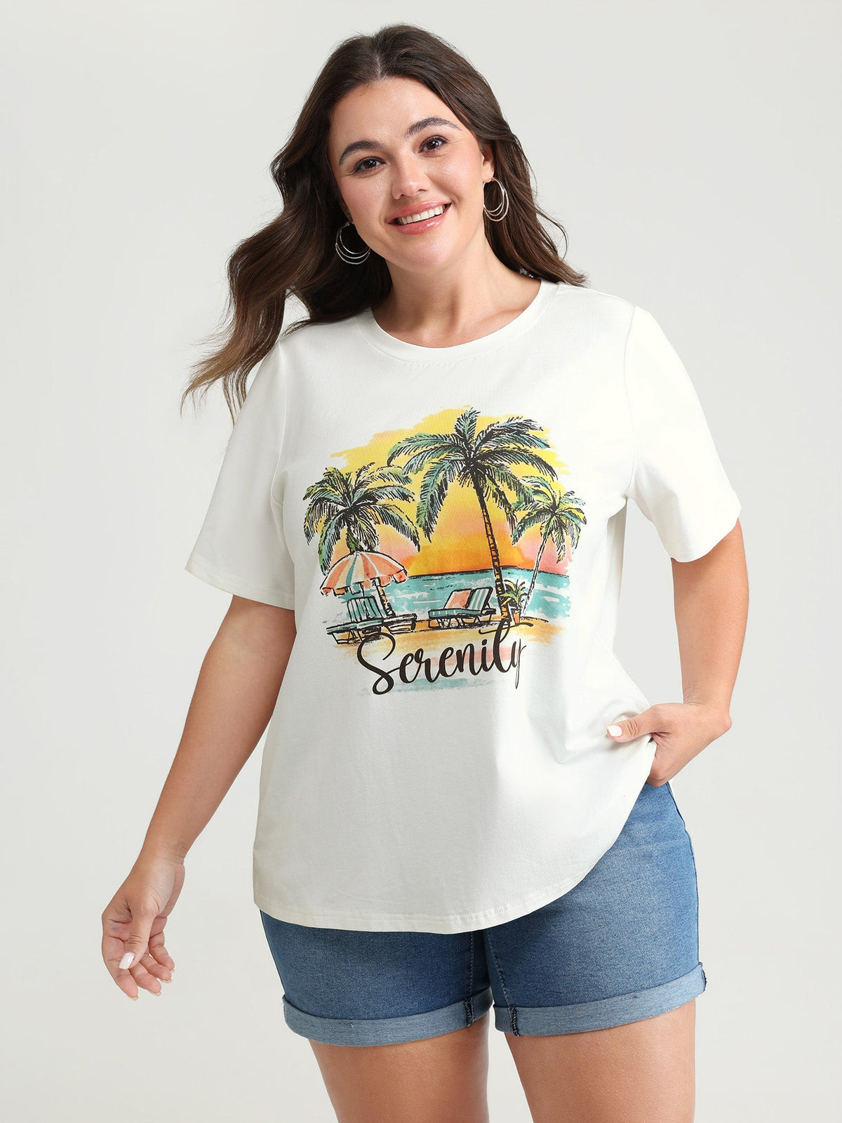 Serenity Pure Cotton Round Neck T-Shirt