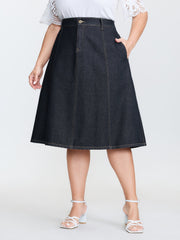 Stretchy Maxi Denim Skirt