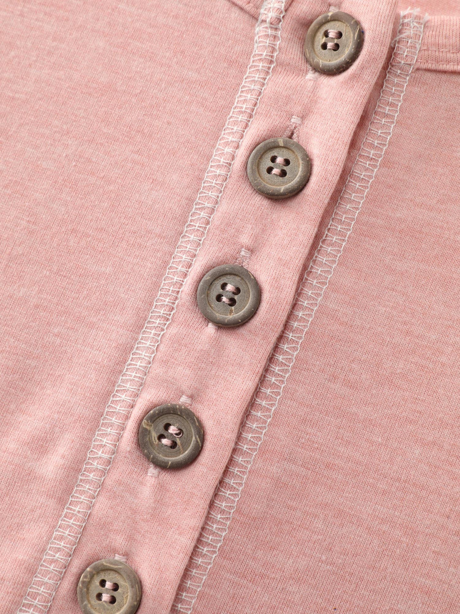 Floral Print Color Contrast Placket T-Shirt