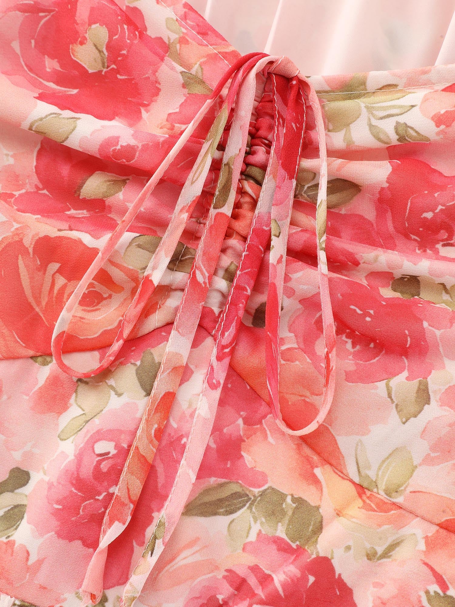 Floral Print Ruched Bodice Romper