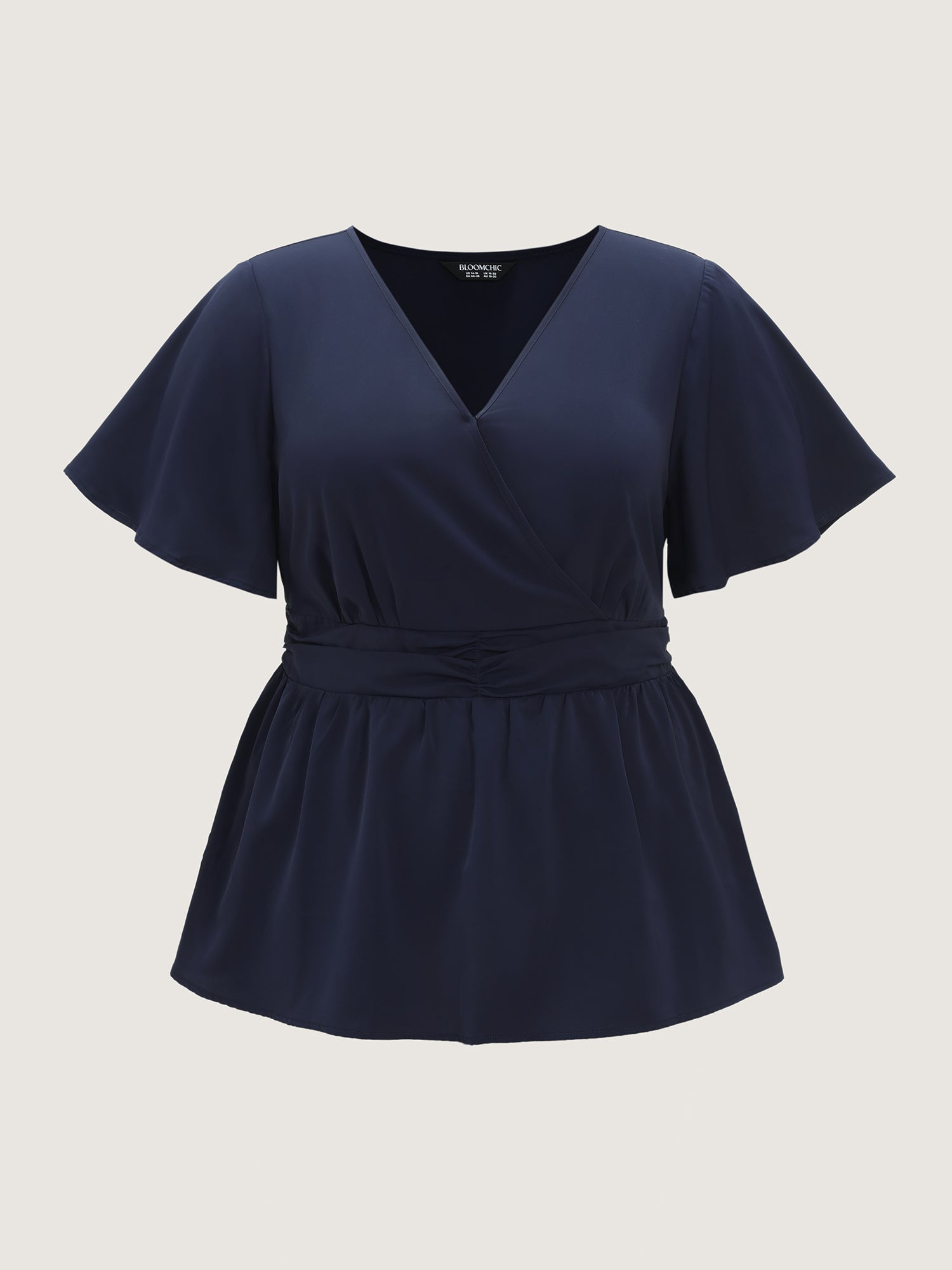 Flared Sleeve Pleated Waist Blouse
