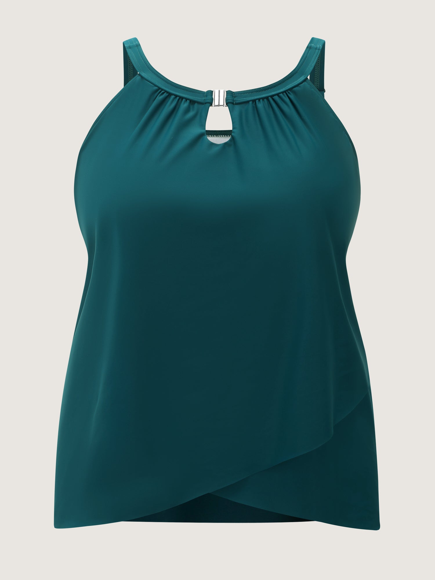 Arc Hem Keyhole Neckline Swim Top