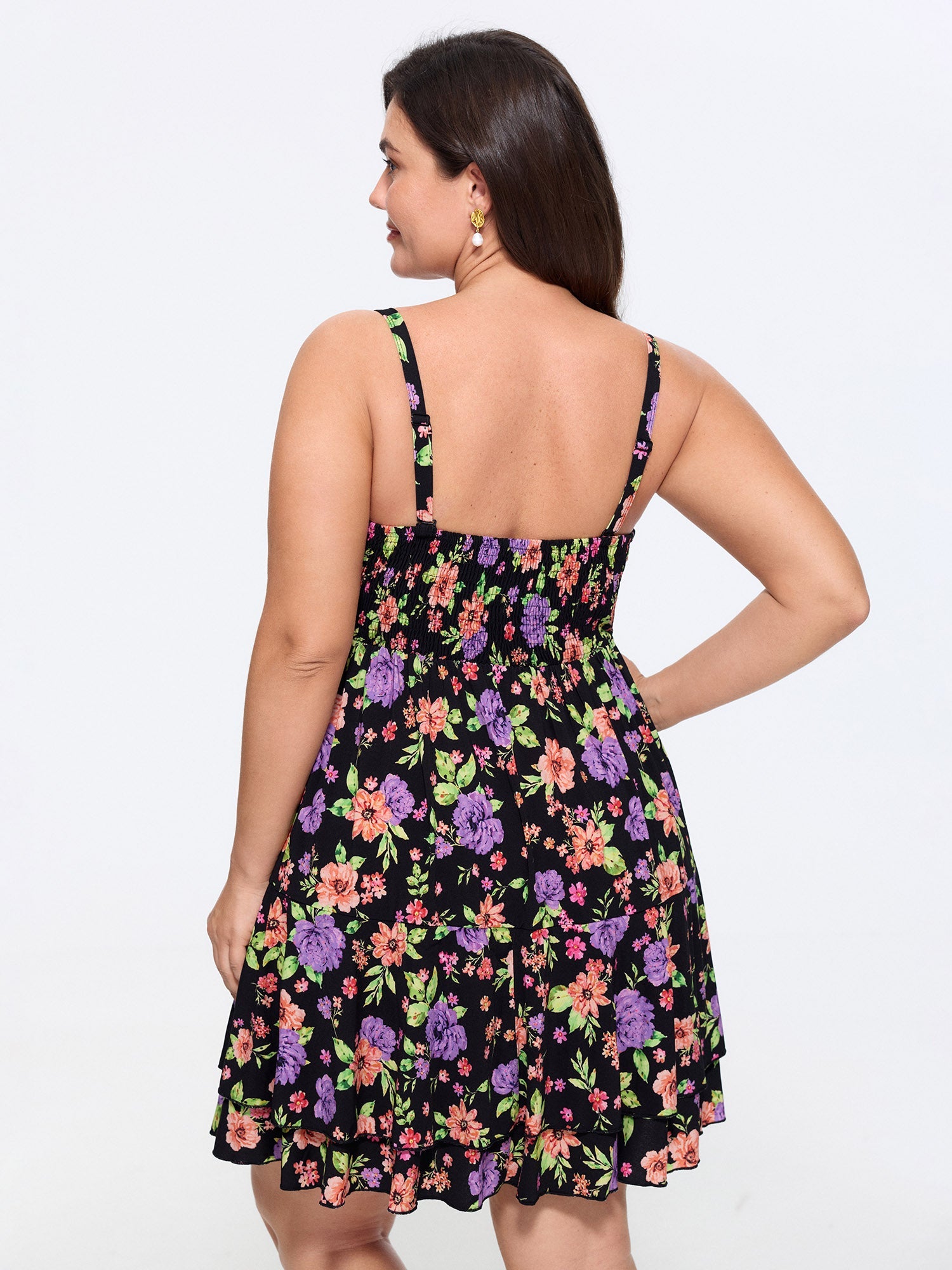 Stretchy Floral Print Sleeveless Mini Dress