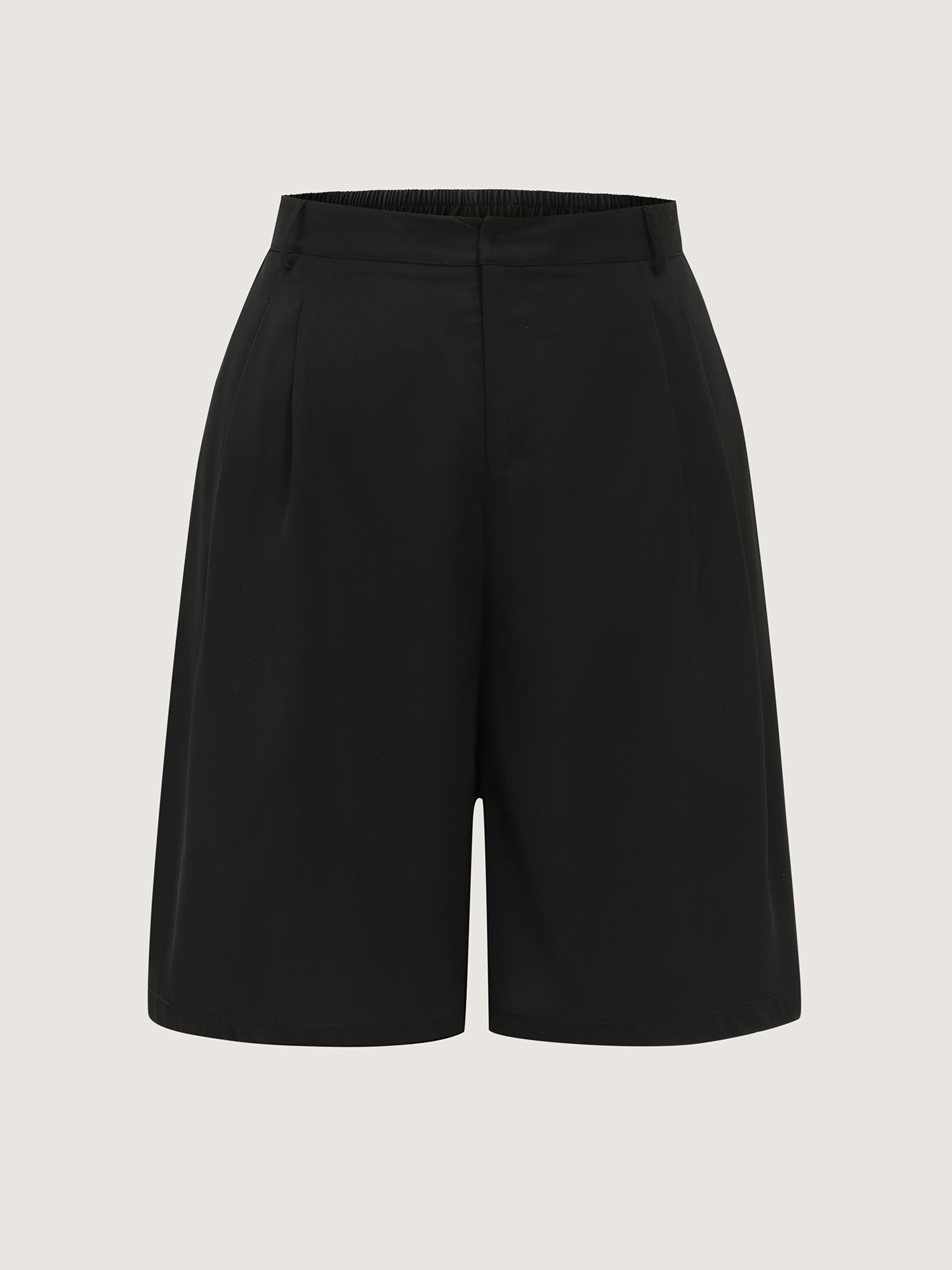 Bermuda Pleated Solid Pocket Shorts