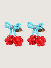 Berry Cute Color Contrast Drop Earrings