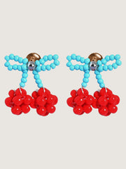 Berry Cute Color Contrast Drop Earrings