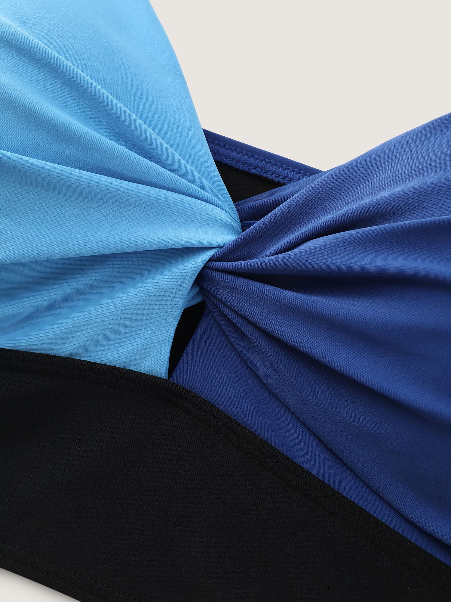 Colorblock Ruched Bodice Swim Top