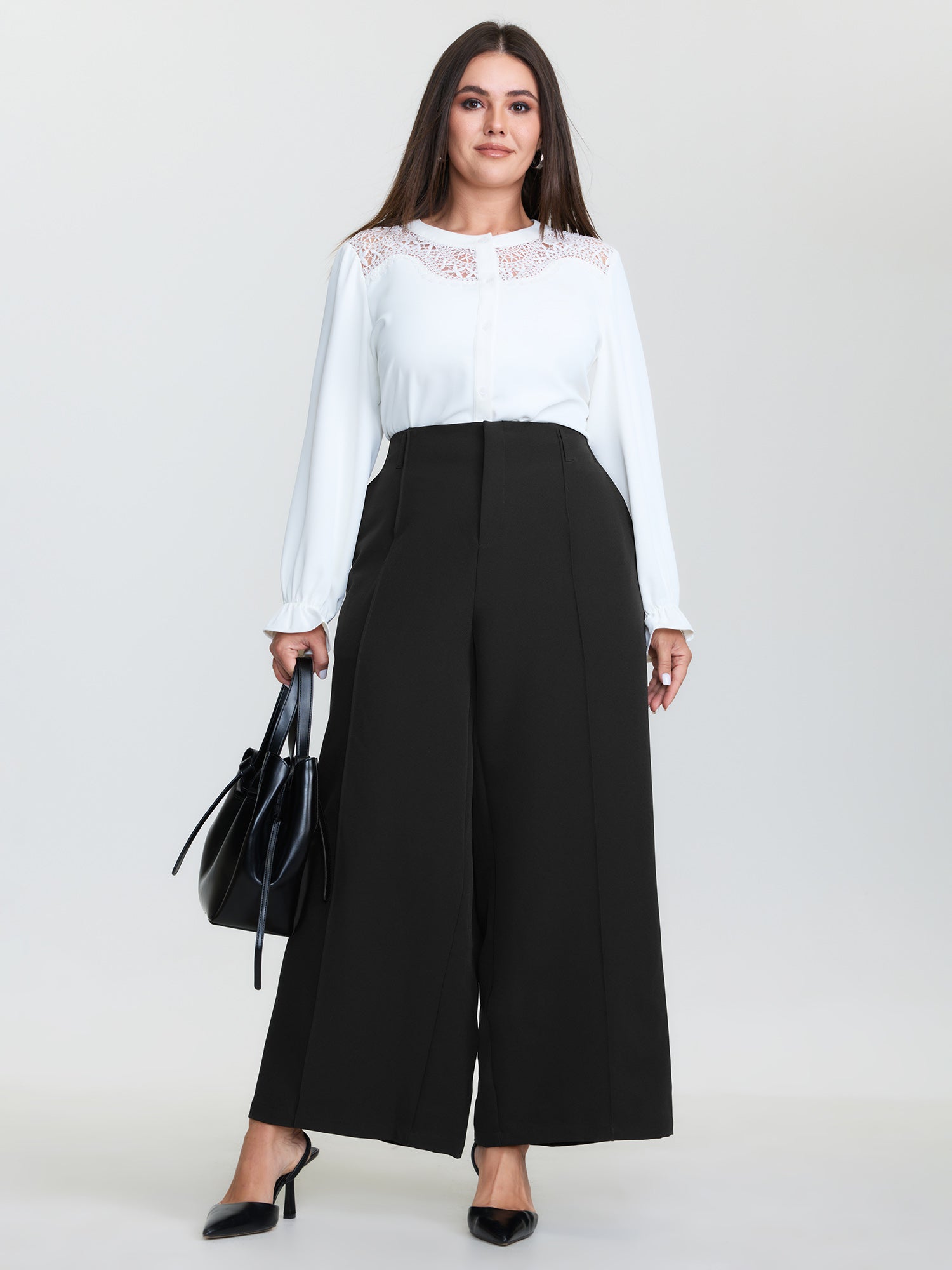 Stretchy Waist Straight Leg Pants
