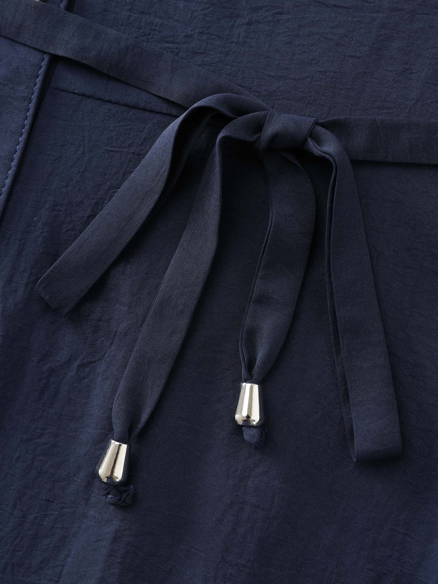 Bubble Sleeve Button Detail Flowy Midi Dress