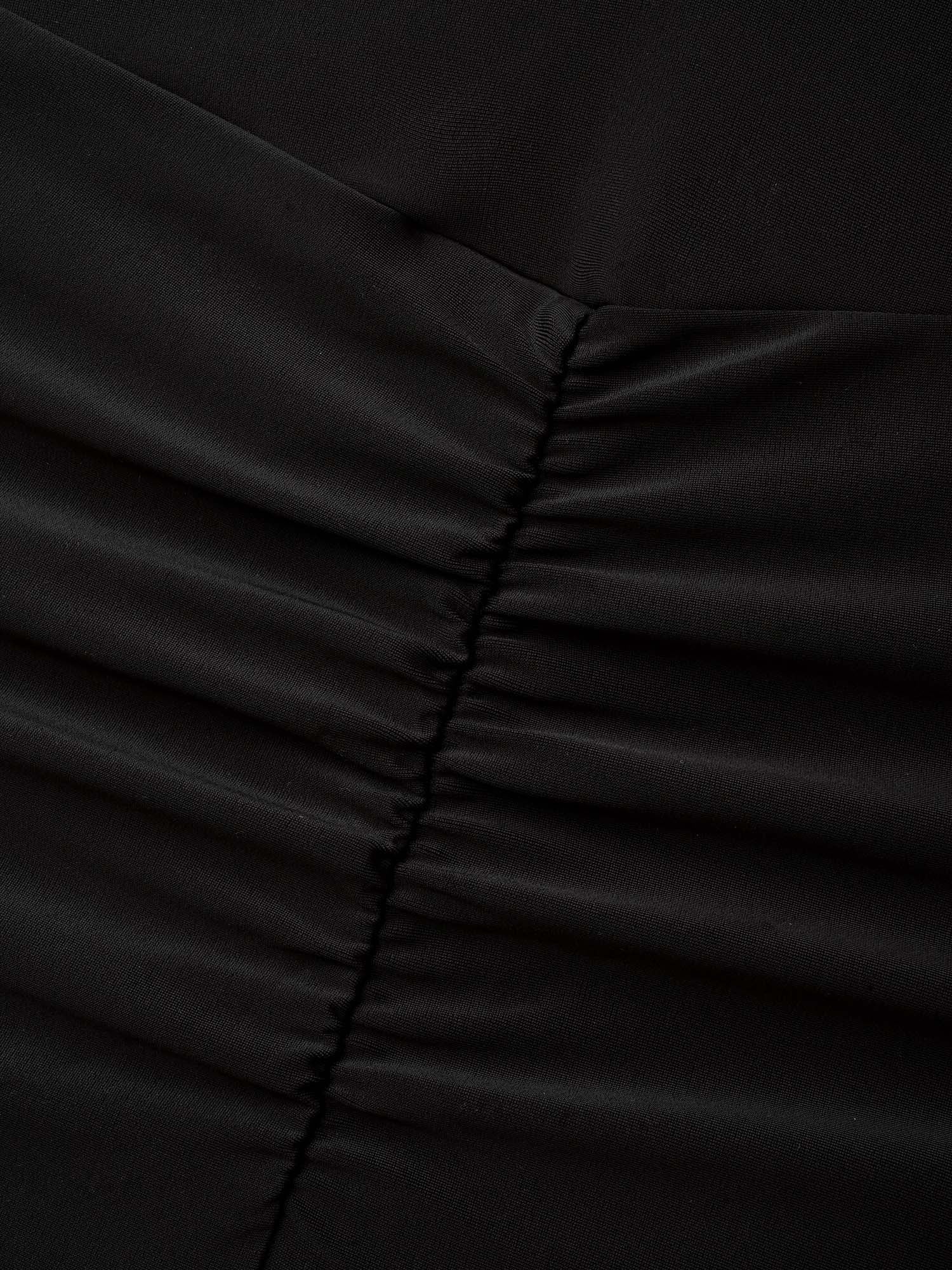 High-Waisted Ruched Pocket Swim Bottoms