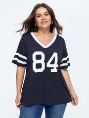 Cotton Graphic Print Color Contrast T-Shirt