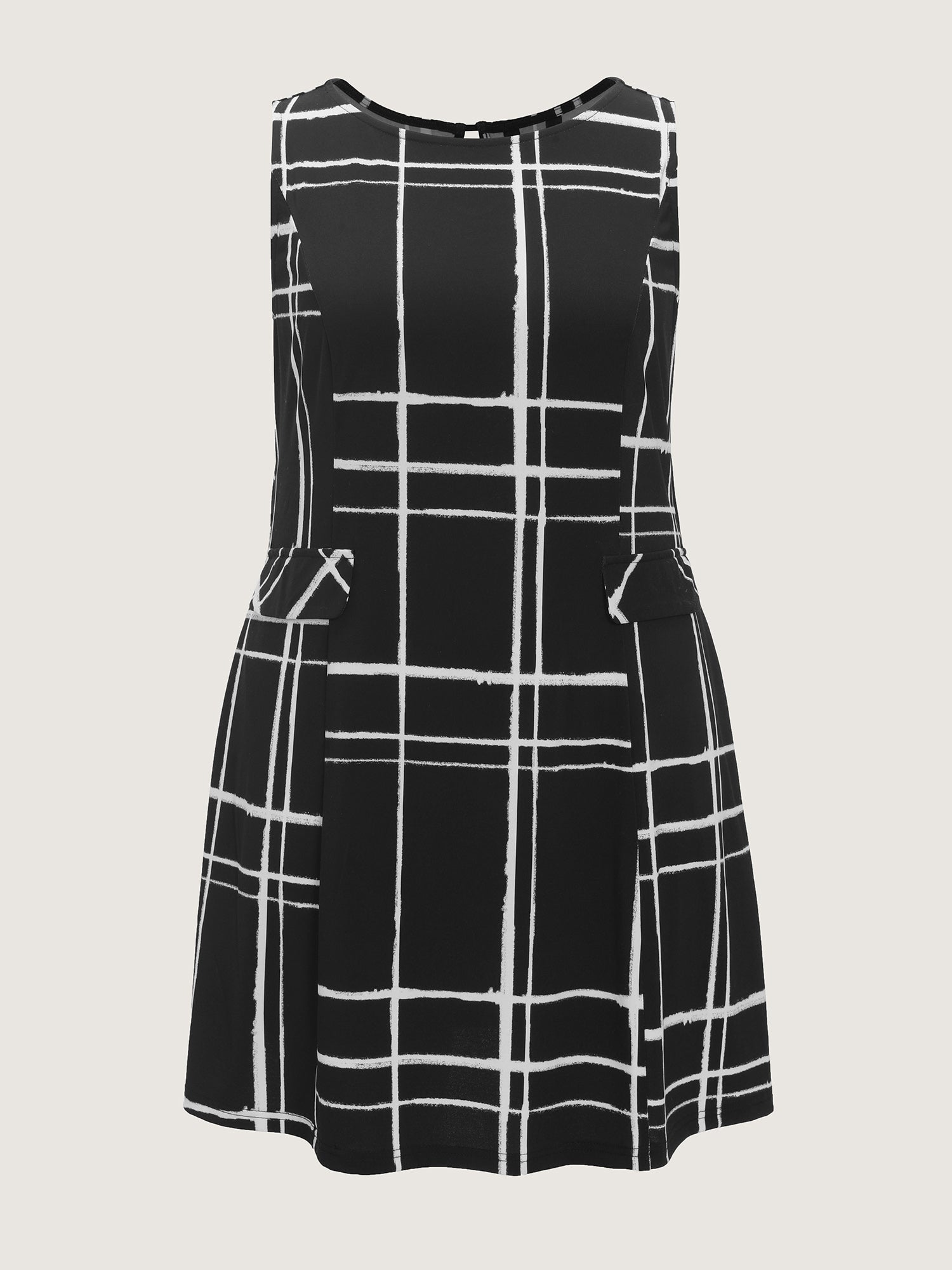 Geometric Print Pockets Mini Dress