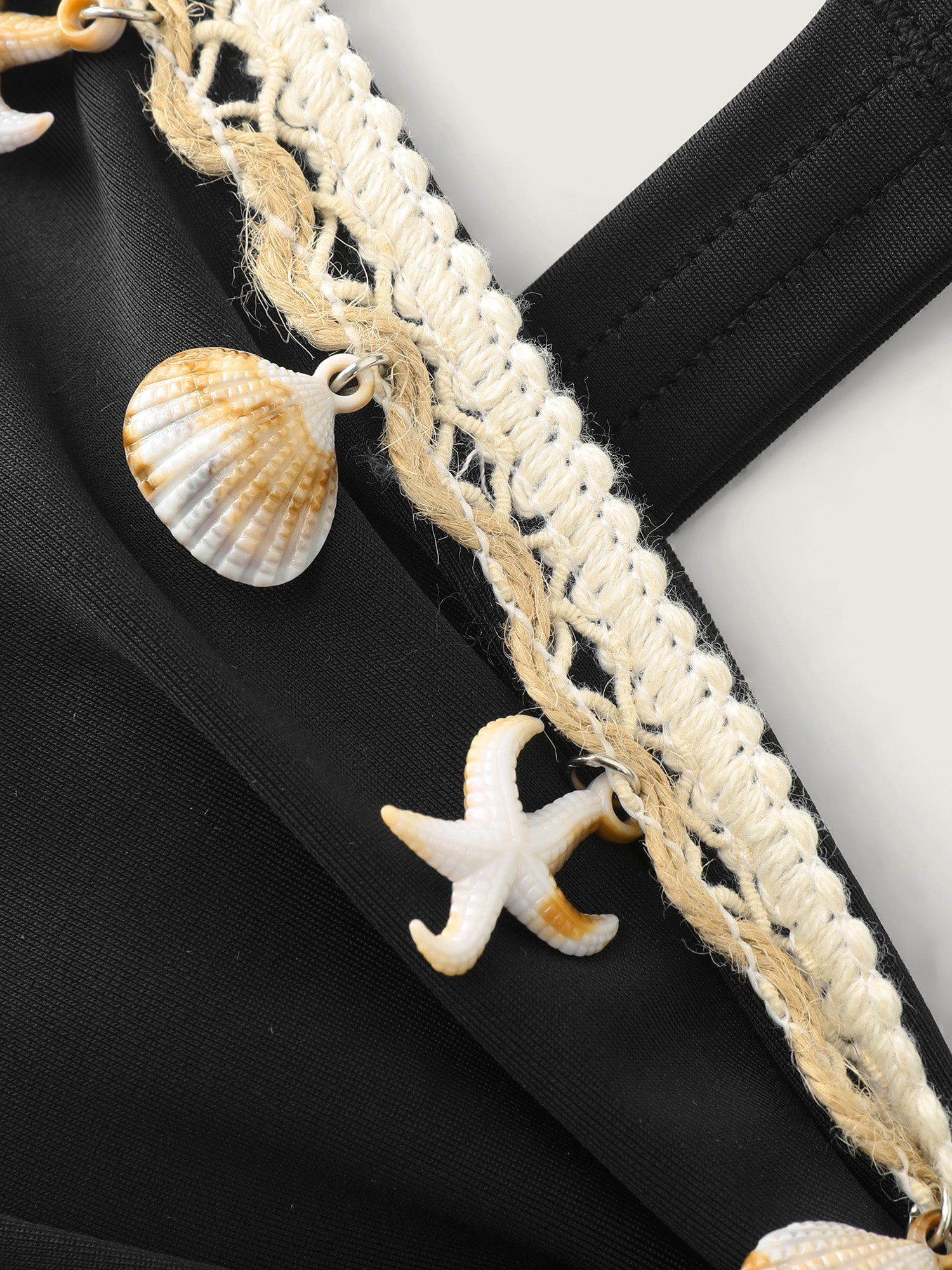 Hollowed-Out Seashell Detail Swim Top