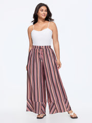 Boho Striped Print Wide-Leg Pants