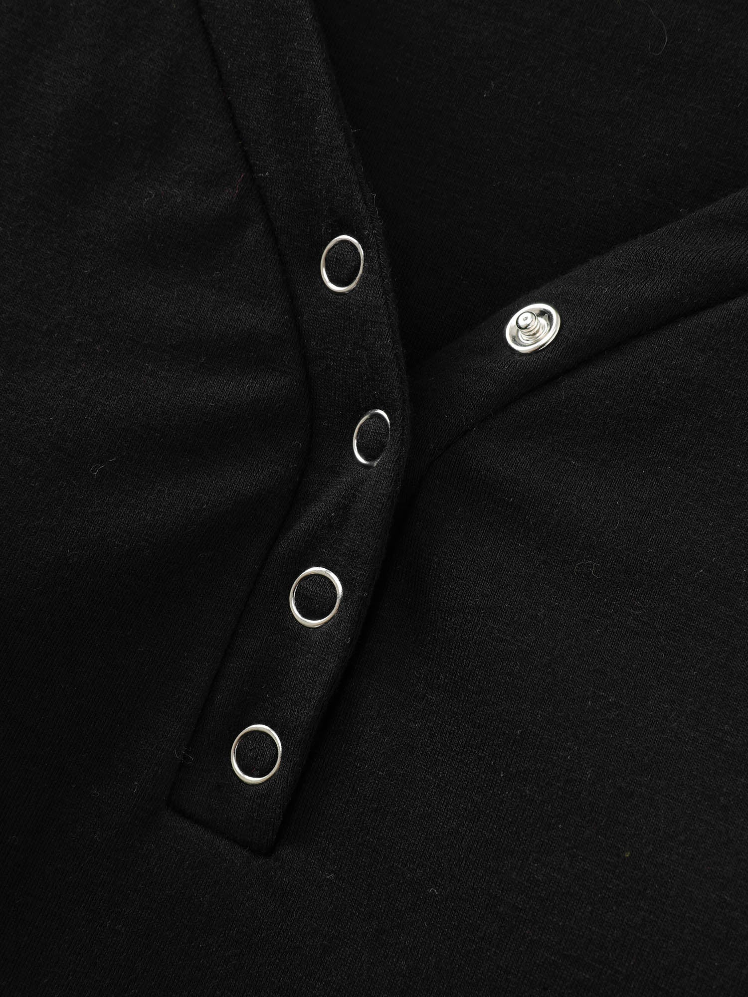 Supported Bra Button Detail Split Neckline Tank Top