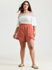 Pure Cotton Petal Hem Shorts