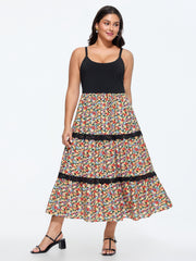 Floral Print Tiered Cami Maxi Dress