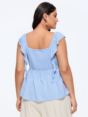 Shirred Back Fit And Flare Blouse