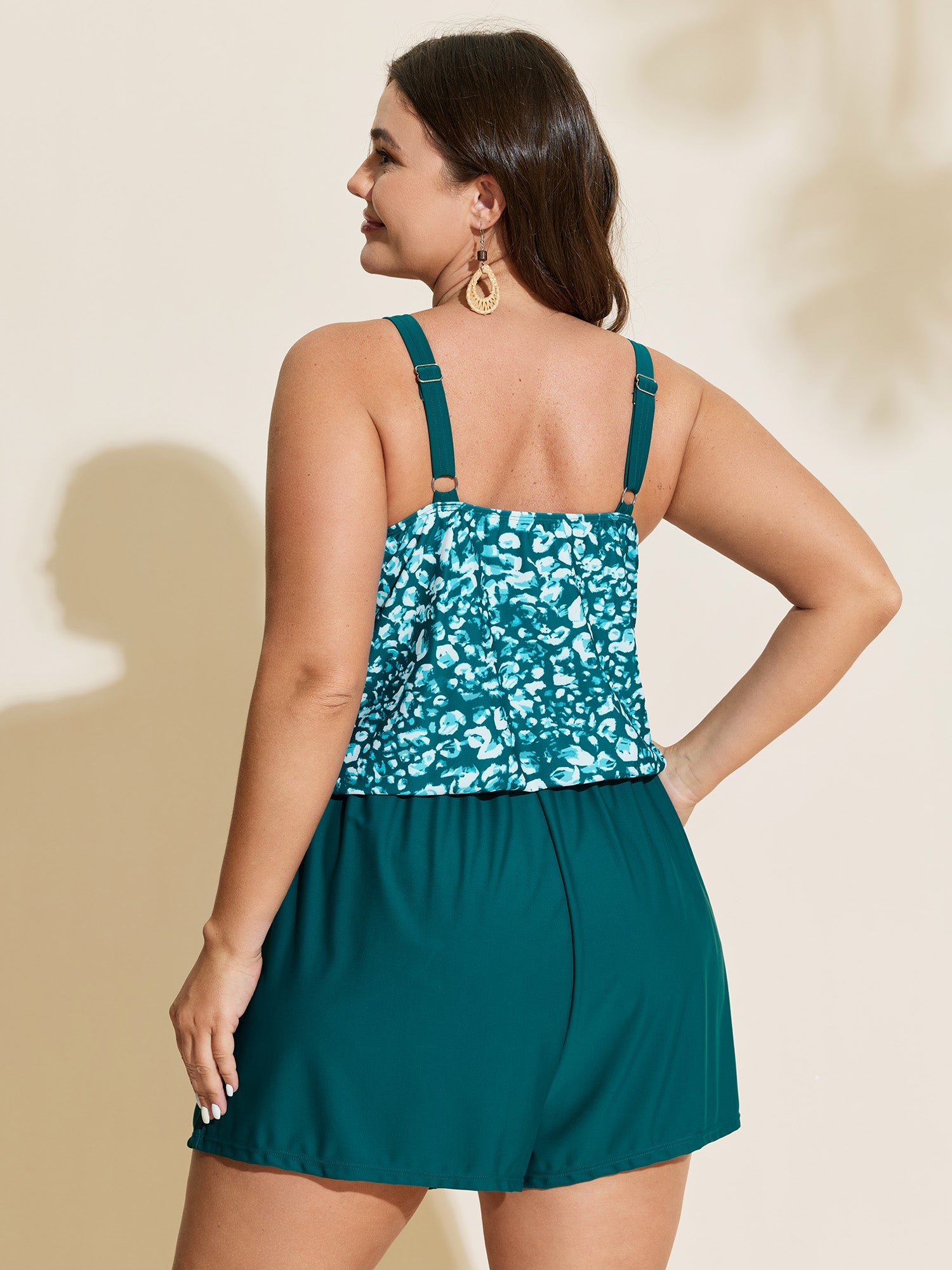 Floral Print Keyhole Neckline One-Piece Swimsuit