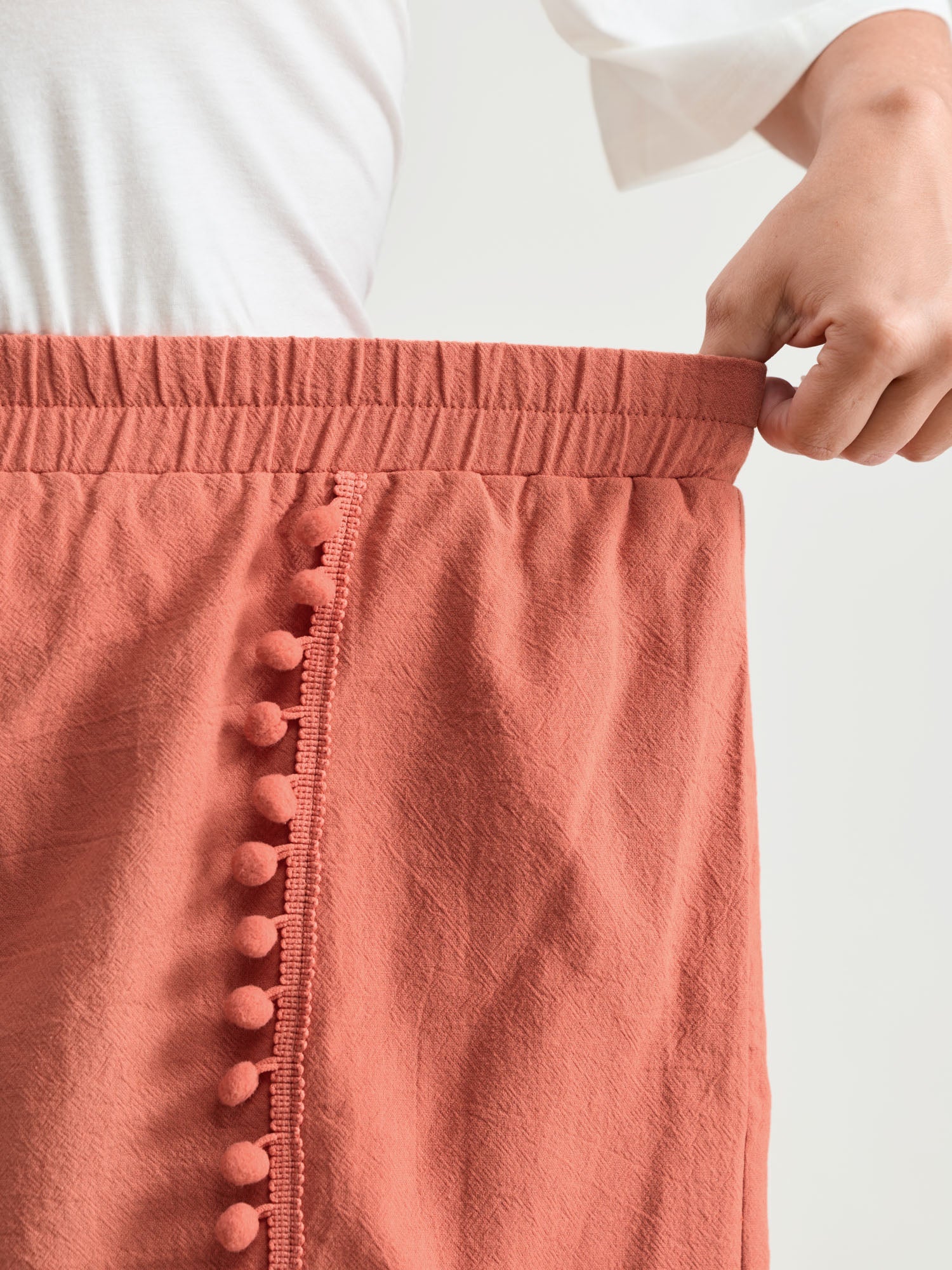 Pure Cotton Petal Hem Shorts