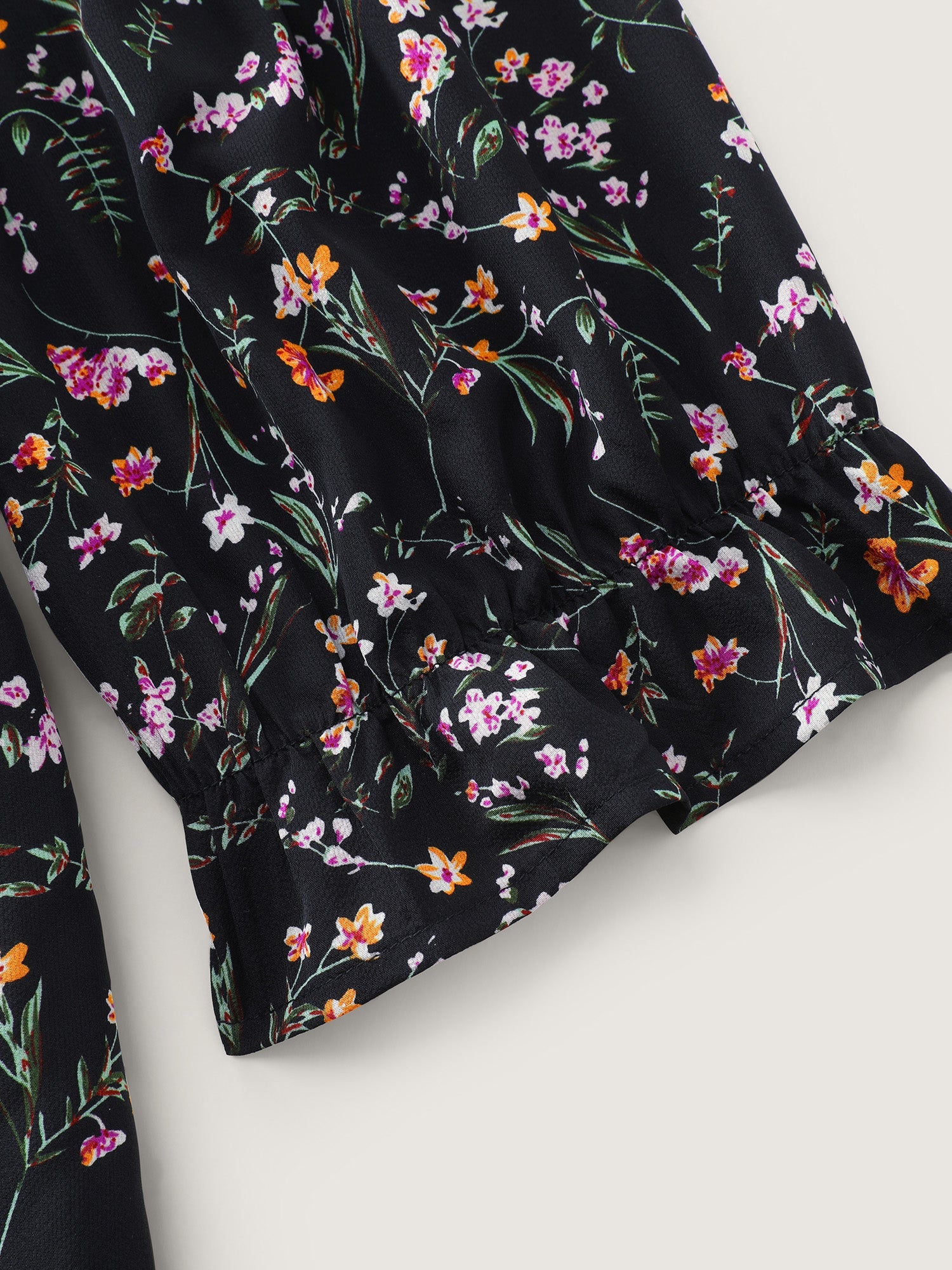 Floral Shirred Waist-Defining Jumpsuit