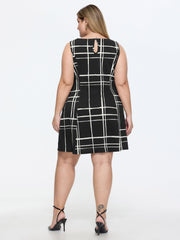 Geometric Print Pockets Mini Dress