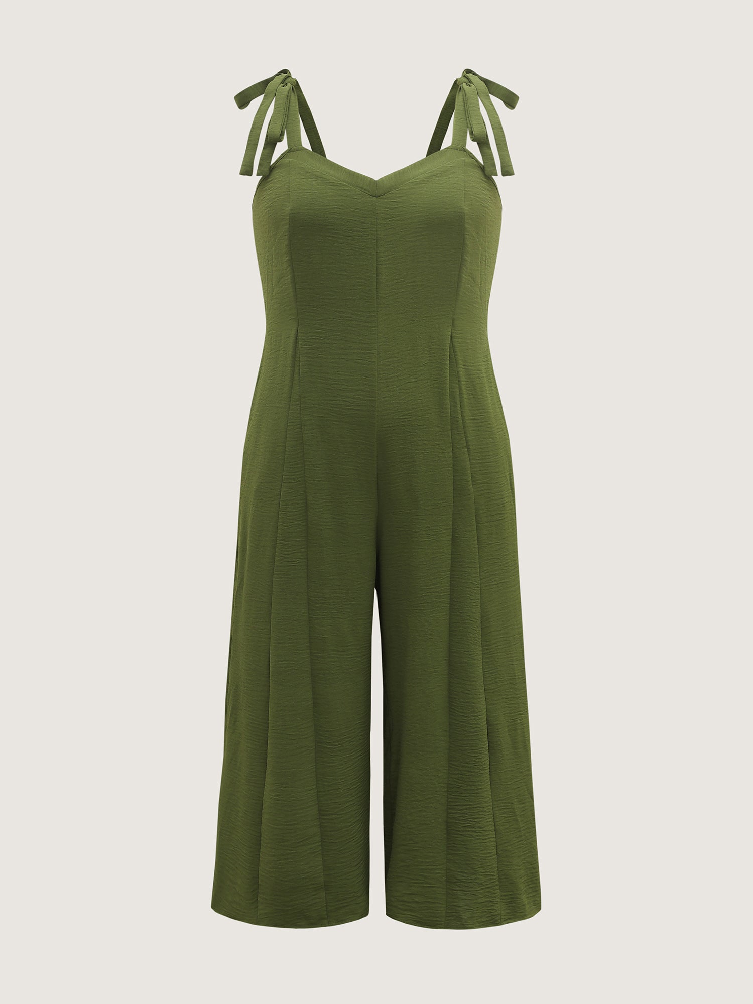 Shoulder Bowknot Wide-Leg Jumpsuit