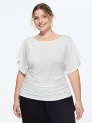 Ruched Adjustable Waist-Tie T-Shirt