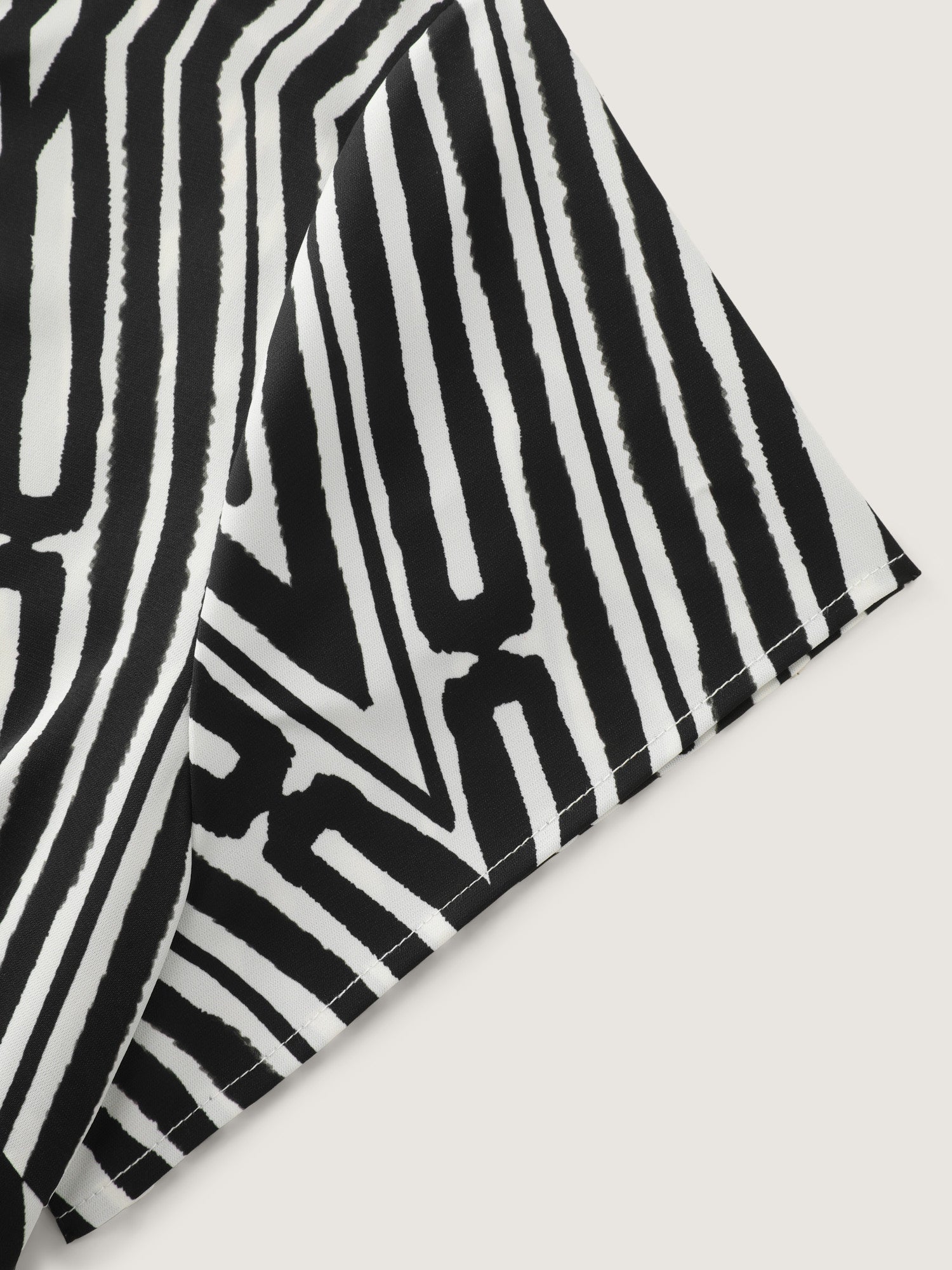 Asymmetrical Stripes Color Contrast Blouse