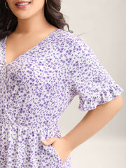 Supersoft Ditsy Floral Print Pockets Romper