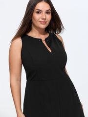 Split Neckline Pockets Sleeveless Jumpsuit
