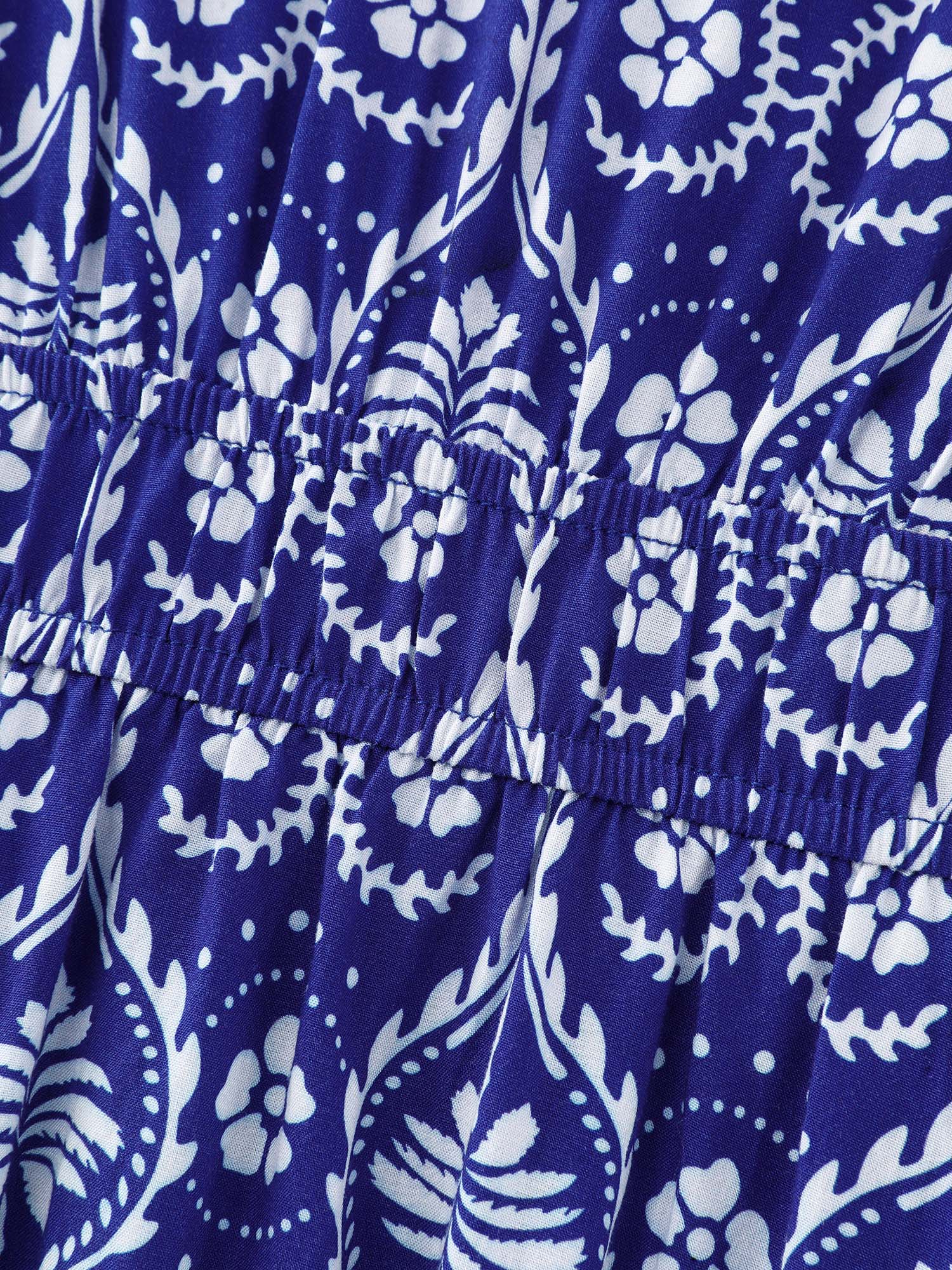 Geometric Print V-Neck Midi Dress