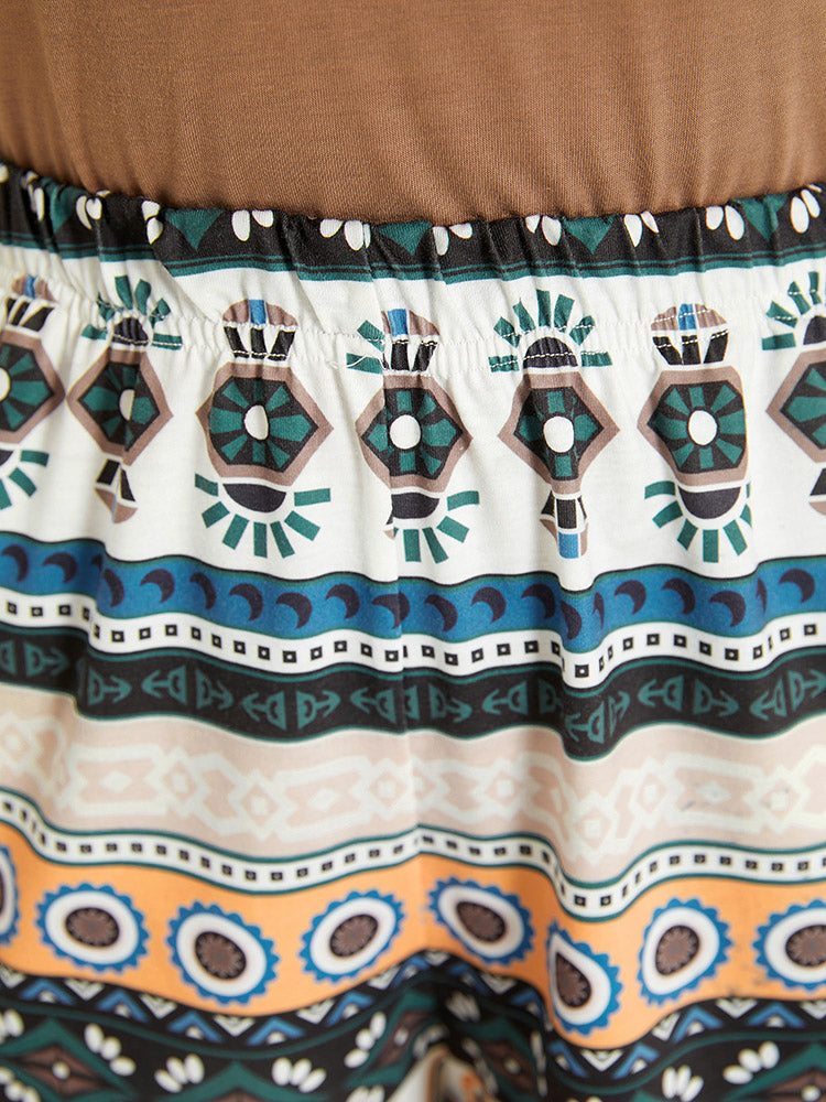 Bandana Print Pocket Elastic Waist Pajama Bottoms